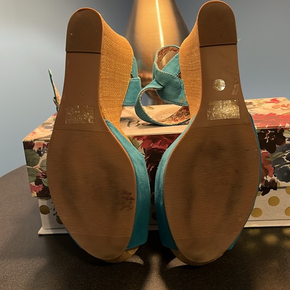 🏖️ Arizona Jean Co. Wedge Heel Sandal, Teal, Size 10 - Picture 5 of 5